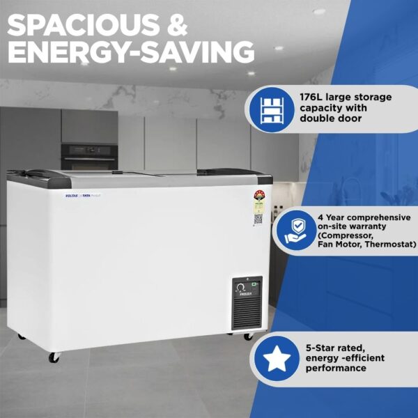 Voltas Deep Freezer Glass Top GT220GA5-P-G3 Double Door (5-Star