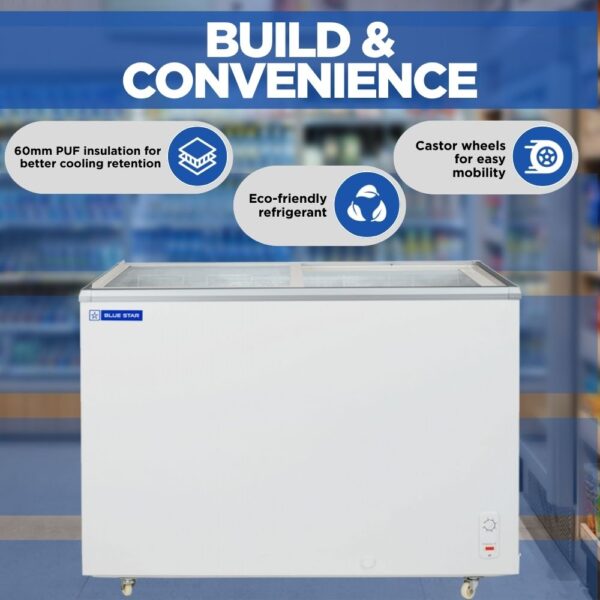 Blue Star Glass Top Deep Freezer GT4-300M 3