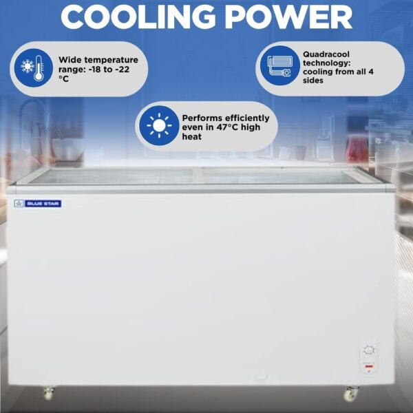 Blue Star Glass Top Deep Freezer GT4-500M 2