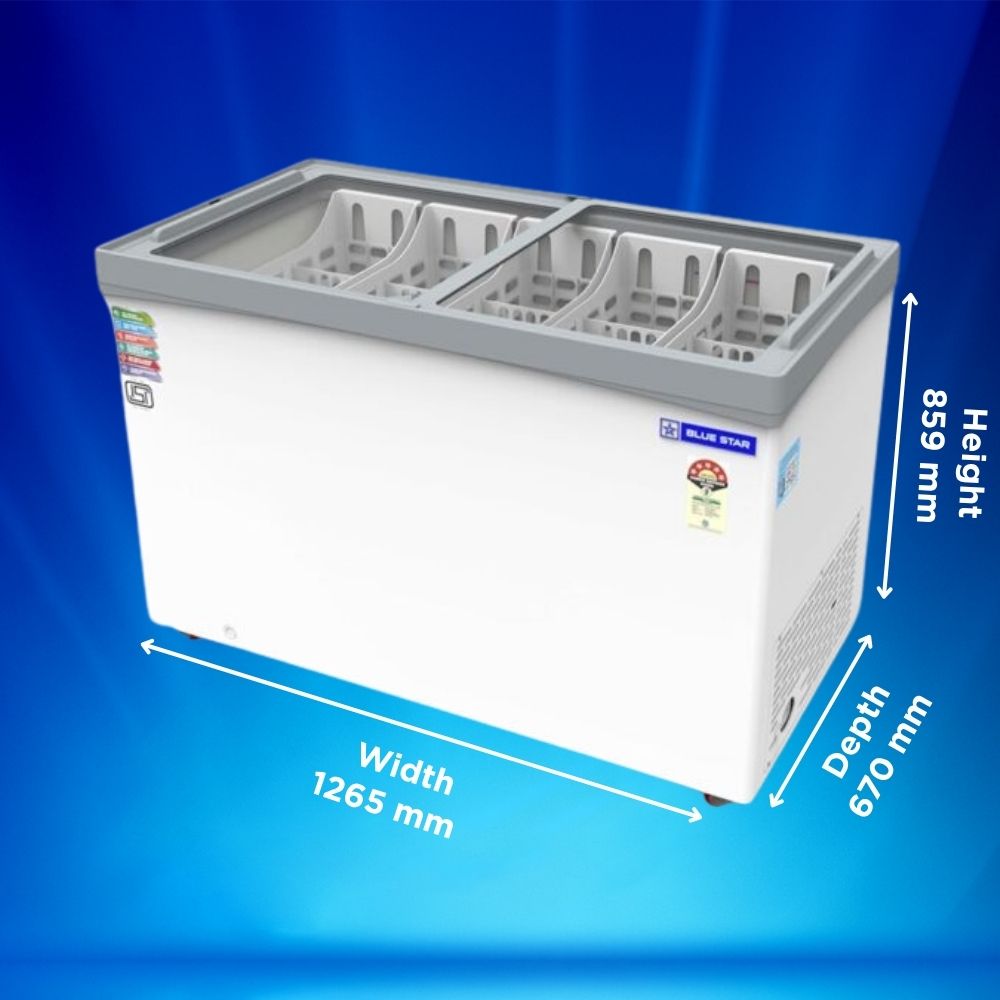Blue Star GT5-410NP 365 Liter Glass Deep Freezer 5-Star rated